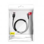 Cablu pentru incarcare si transfer de date Baseus Halo, USB/USB Type-C, LED, 3A, 1m, Negru