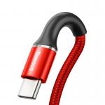 Cablu pentru incarcare si transfer de date Baseus Halo, USB/USB Type-C, LED, 3A, 1m, Rosu 7 - lerato.ro