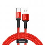 Cablu pentru incarcare si transfer de date Baseus Halo, USB/USB Type-C, LED, 3A, 1m, Rosu 5 - lerato.ro