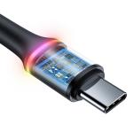 Cablu pentru incarcare si transfer de date Baseus Halo, USB/USB Type-C, LED, 40W, 5A, 1m, Negru 8 - lerato.ro