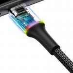 Cablu pentru incarcare si transfer de date Baseus Halo, USB/USB Type-C, LED, 2A, 2m, Negru 5 - lerato.ro