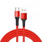Cablu pentru incarcare si transfer de date Baseus Halo, USB/USB Type-C, LED, 2A, 2m, Rosu 2 - lerato.ro