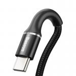 Cablu pentru incarcare si transfer de date Baseus Halo, USB/USB Type-C, LED, 3A, 50cm, Negru 3 - lerato.ro