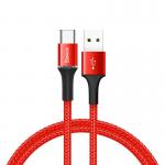 Cablu pentru incarcare si transfer de date Baseus Halo, USB/USB Type-C, LED, 3A, 50cm, Rosu 2 - lerato.ro