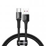 Cablu pentru incarcare si transfer de date Baseus Halo, USB/USB Type-C, LED, 40W, 5A, 50cm, Negru 2 - lerato.ro