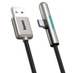 Cablu pentru incarcare si transfer de date Baseus Iridescent Lamp, USB/USB Type-C, LED, 40W, 4A, 1m, Negru 3 - lerato.ro