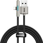 Cablu pentru incarcare si transfer de date Baseus Iridescent Lamp, USB/USB Type-C, LED, 40W, 4A, 2m, Negru 2 - lerato.ro