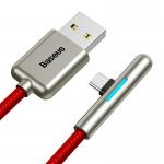 Cablu pentru incarcare si transfer de date Baseus Iridescent Lamp, USB/USB Type-C, LED, 40W, 4A, 2m, Rosu 4 - lerato.ro