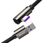 Cablu pentru incarcare si transfer de date Baseus Legend Elbow, USB/USB Type-C, 66W, 1m, Negru