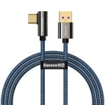 Cablu pentru incarcare si transfer de date Baseus Legend Elbow, USB/USB Type-C, 66W, 1m, Albastru 2 - lerato.ro