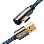Cablu pentru incarcare si transfer de date Baseus Legend Elbow, USB/USB Type-C, 66W, 1m, Albastru 5 - lerato.ro