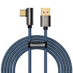 Cablu pentru incarcare si transfer de date Baseus Legend Elbow, USB/USB Type-C, 66W, 2m, Albastru 2 - lerato.ro