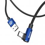 Cablu pentru incarcare si transfer de date Baseus MVP Elbow, USB/USB Type-C, Quick Charge 3.0, 2A, 1m, Albastru