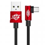Cablu pentru incarcare si transfer de date Baseus MVP Elbow, USB/USB Type-C, Quick Charge 3.0, 2A, 1m, Rosu 2 - lerato.ro