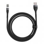 Cablu pentru incarcare si transfer de date Baseus Magnetic Zinc, USB/USB Type-C, 3A, 1m, Negru 3 - lerato.ro