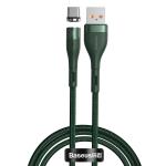 Cablu pentru incarcare si transfer de date Baseus Magnetic Zinc, USB/USB Type-C, 5A, 1m, Verde 2 - lerato.ro