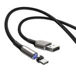 Cablu pentru incarcare si transfer de date Baseus Magnetic Zinc, USB/USB Type-C, 2A, 1m, Negru 4 - lerato.ro