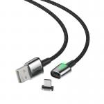 Cablu pentru incarcare si transfer de date Baseus Magnetic Zinc, LED, USB/USB Type-C, 2A, 2m, Negru 4 - lerato.ro