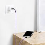 Cablu pentru incarcare si transfer de date Baseus Magnetic Zinc, LED, USB/USB Type-C, 2A, 2m, Mov 7 - lerato.ro