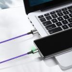 Cablu pentru incarcare si transfer de date Baseus Magnetic Zinc, LED, USB/USB Type-C, 2A, 2m, Mov 6 - lerato.ro