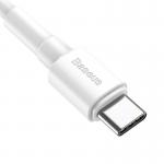 Cablu pentru incarcare si transfer de date Baseus Mini, USB/USB Type-C, 3A, 1m, Alb