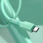 Cablu pentru incarcare si transfer de date Baseus Silica Gel, USB/USB Type-C, 2A, 2m, Verde