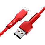 Cablu pentru incarcare si transfer de date Baseus Silica Gel, USB/USB Type-C, 2A, 2m, Rosu