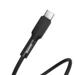 Cablu pentru incarcare si transfer de date Baseus Silica Gel, USB/USB Type-C, 3A, 1m, Negru