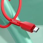 Cablu pentru incarcare si transfer de date Baseus Silica Gel, USB/USB Type-C, 3A, 1m, Rosu 6 - lerato.ro