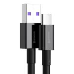 Cablu pentru incarcare si transfer de date Baseus Superior, USB/USB Type-C, 66W, 6A, 2m, Negru