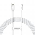 Cablu pentru incarcare si transfer de date Baseus Superior, USB/USB Type-C, SuperVOOC, 65W, 2m, Alb 2 - lerato.ro
