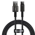 Cablu pentru incarcare si transfer de date Baseus Tungsten Gold, USB/USB Type-C, 66W, 1m, Negru 2 - lerato.ro