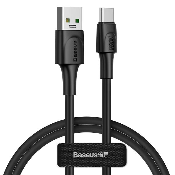 Cablu pentru incarcare si transfer de date Baseus White Series, USB/USB Type-C, VOOC, Quick Charge 5A, 1m, Negru 1 - lerato.ro