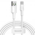 Cablu pentru incarcare si transfer de date Baseus White Series, USB/USB Type-C, VOOC, Quick Charge 5A, 2m, Alb 2 - lerato.ro