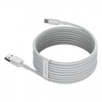 Cablu pentru incarcare si transfer de date Baseus Wisdom, USB/USB Type-C, Quick Charge, 5A, 1.5m, Alb, Set 2 bucati
