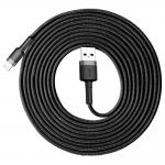 Cablu pentru incarcare si transfer de date Baseus Cafule USB/Lightning 3m Negru/Gri 2 - lerato.ro