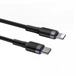 Cablu pentru incarcare si transfer de date Baseus Cafule USB Type-C/Lightning 1m Negru/Gri 12 - lerato.ro