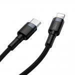 Cablu pentru incarcare si transfer de date Baseus Cafule USB Type-C/Lightning 1m Negru/Gri 11 - lerato.ro