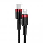 Cablu pentru incarcare si transfer de date Baseus Cafule USB Type-C/Lightning 1m Negru/Rosu 9 - lerato.ro