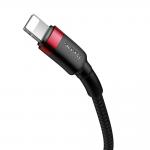 Cablu pentru incarcare si transfer de date Baseus Cafule USB Type-C/Lightning 1m Negru/Rosu 6 - lerato.ro
