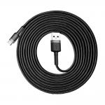 Cablu pentru incarcare si transfer de date Baseus Cafule USB/USB Type-C 3m Negru/Gri 2 - lerato.ro