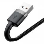 Cablu pentru incarcare si transfer de date Baseus Cafule USB/Lightning 50cm Negru/Gri