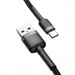 Cablu pentru incarcare si transfer de date Baseus Cafule USB/USB Type-C 50cm Negru/Gri