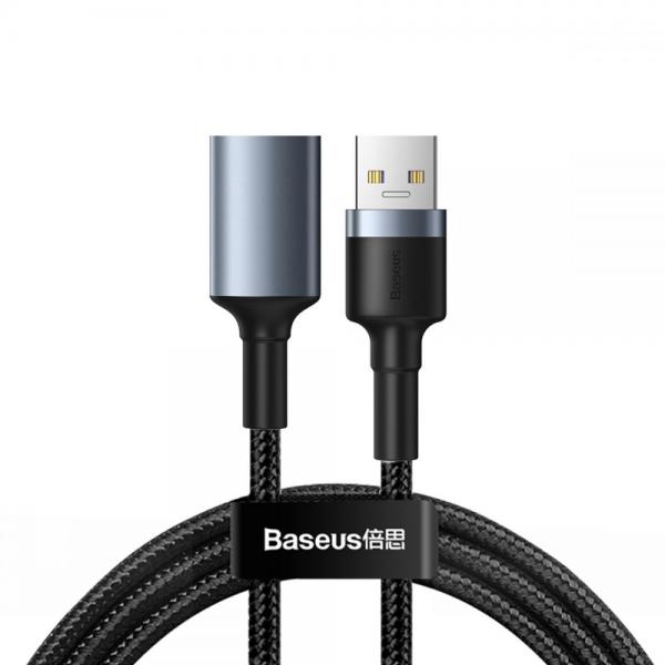 Cablu pentru transfer de date Baseus Cafule USB 3.0 tata - USB 3.0 mama 1m Negru/Gri