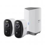 Set 2 camere de supraveghere Baseus N1 Plus, Exterior, 2K, Control vocal, WiFi, Alb 2 - lerato.ro