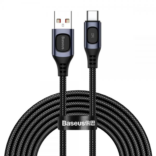 Cablu pentru incarcare si transfer de date Baseus FC5A USB/USB Type-C 1m Negru/Gri 1 - lerato.ro