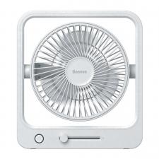Ventilator de birou universal Baseus Cube Shaking Fan, 5400 mAh, 10W, Cablu USB-C inclus, Alb