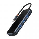Adaptor HUB Baseus AcmeJoy, USB-C - 4x USB 3.0, Lungime cablu 14cm, Gri inchis 4 - lerato.ro