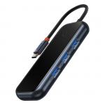 Adaptor HUB Baseus AcmeJoy, USB-C - 3x USB 3.0, 1x USB-C, Gri inchis 2 - lerato.ro