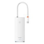 Adaptor HUB 6-in-1 Baseus Lite, USB-C - 2x USB 3.0, 1x USB-C PD, 1x HDMI 4K, 1x MicroSD, 1x SD, Alb 2 - lerato.ro